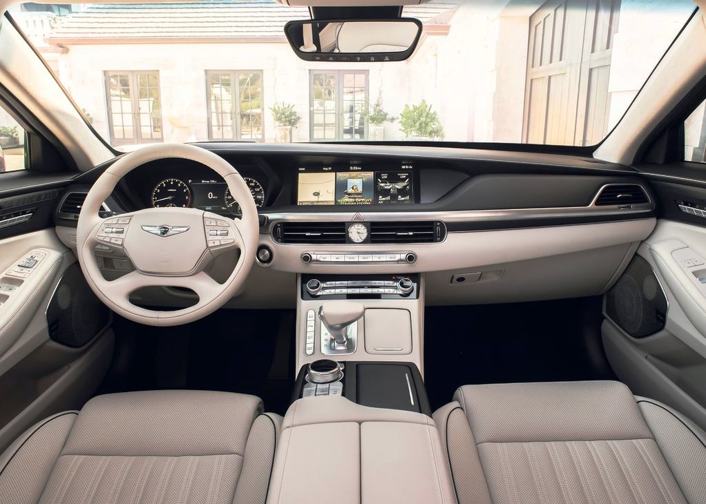 2021 Genesis G90 Interior with White Leather