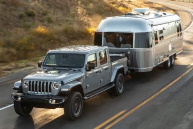 2022 Jeep Gladiator Towing a Travel Trailer