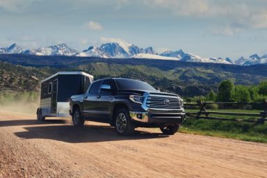 Powerful 2021 Toyota Tundra Towing a Trailer