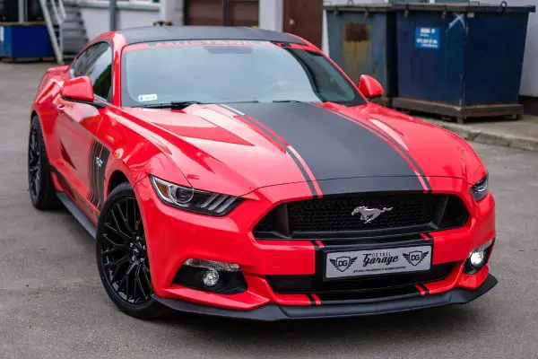 Black Rims On Red Mustang
