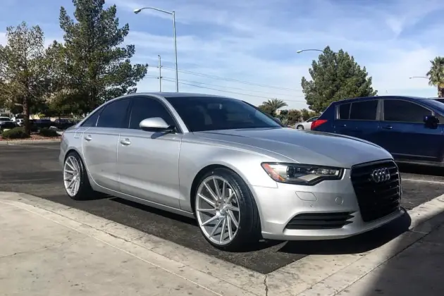 Silver Audi A6 with Silver Rims