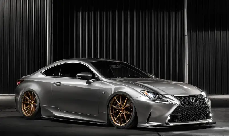 Silver Lexus RC350 With Bronze Color Rims by Rohana Wheels