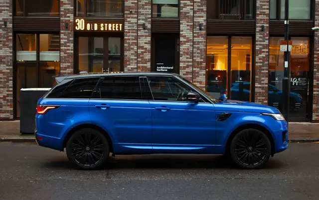 Black Rims On blue SUV