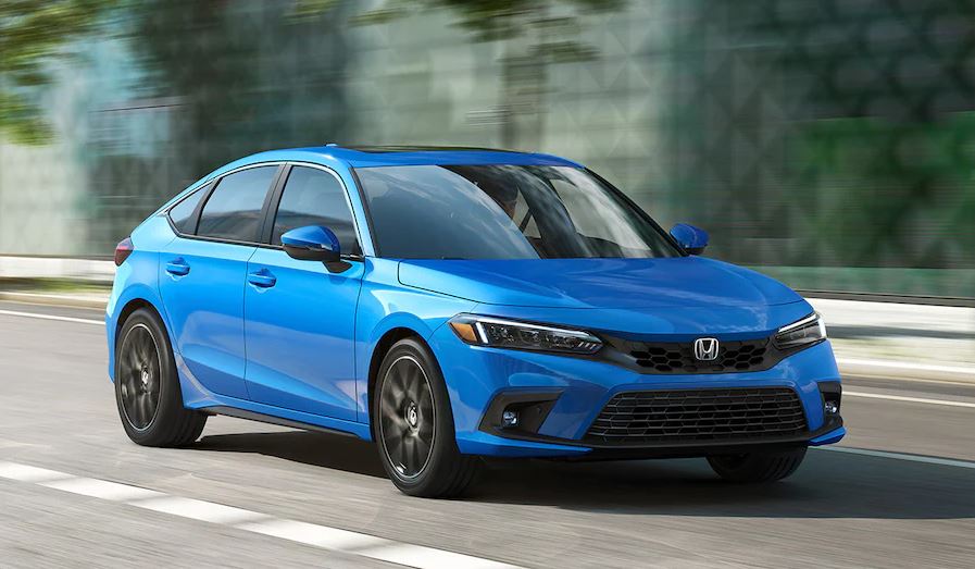 New Honda Civic Hatchback in Boost Blue Color
