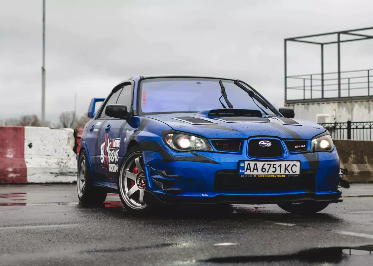 Blue Subaru WRX STi