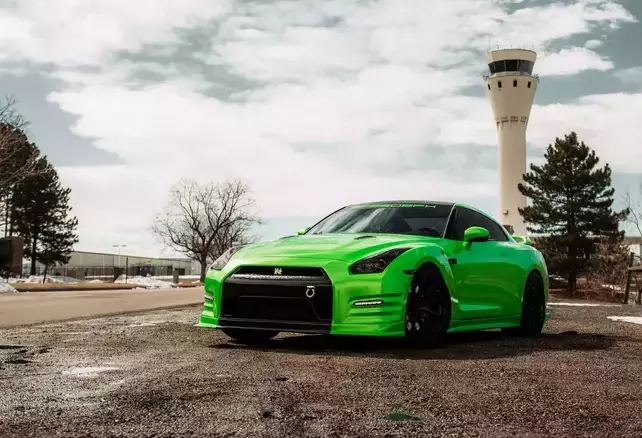 Green Nissan GT-R