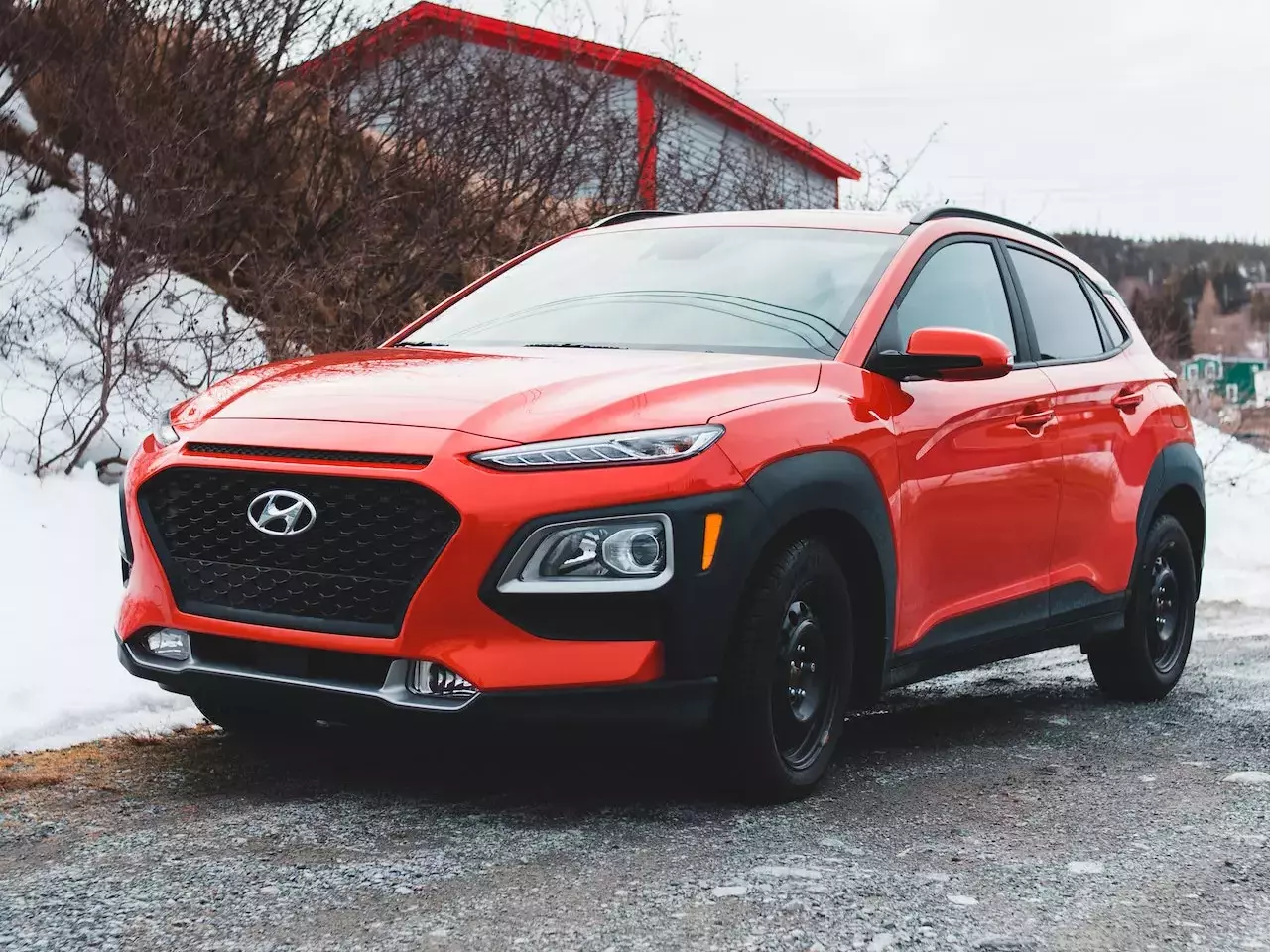 Hyundai Kona Compact SUV on the Snow