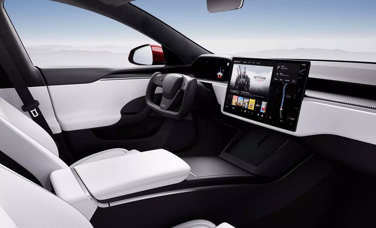 Tesla White Interior