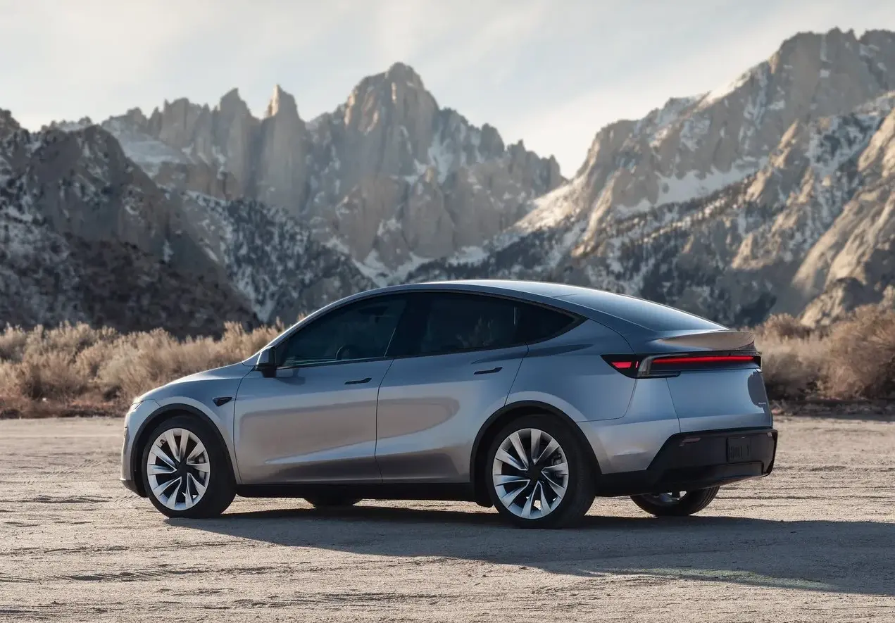 Stunning Tesla Model Y Shown in Quicksilver Paint Color with Helix 2.0 Wheels