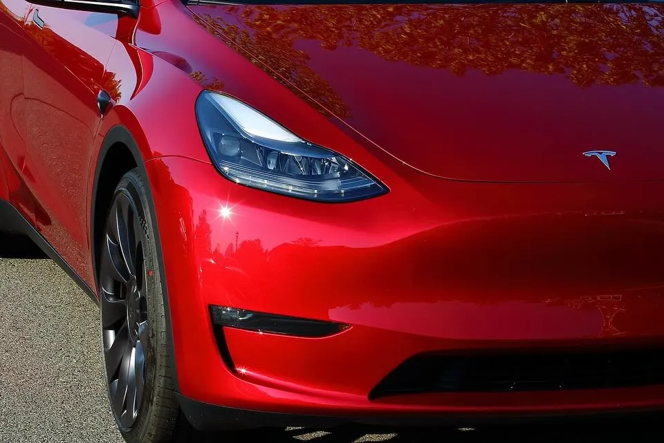 Ultra Red Paint Colored Tesla Model Y