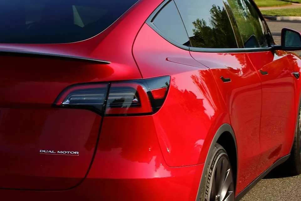 Ultra Red Tesla Model Y - Tail Light